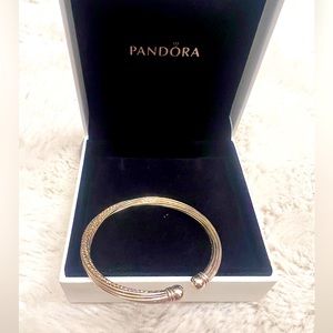 Women bracelet gold tone Open ended bracelet One size